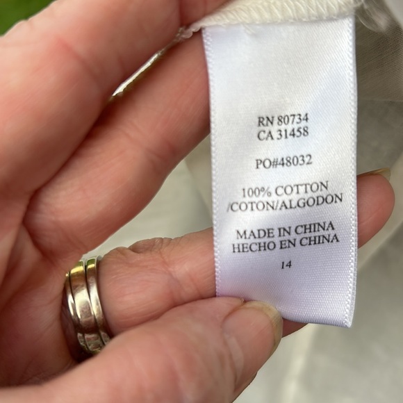 Natural Woven Cotton Shirt with Dainty Lace, Beads and Sequins 14 - Picture 6 of 9